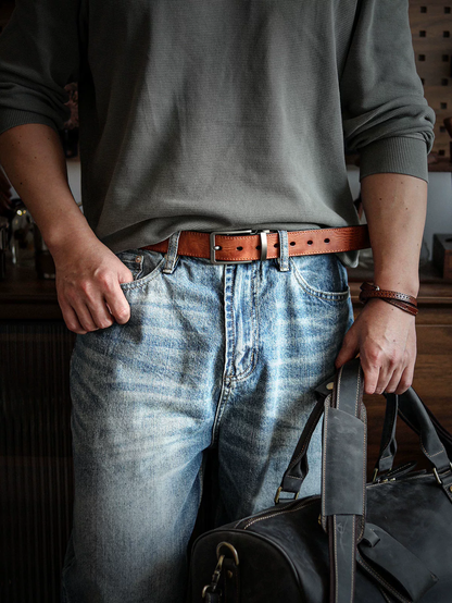 李記 | 原創手工真皮 | 輕復古做舊風~質感純牛皮帶pd214號