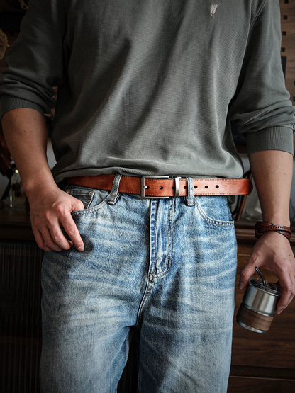 李記 | 原創手工真皮 | 輕復古做舊風~質感純牛皮帶pd214號