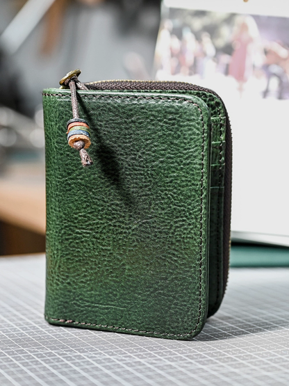 李記 | 原創手工真皮 | 頭層牛革小銭入れ男女本革財布ホルダーpj800號