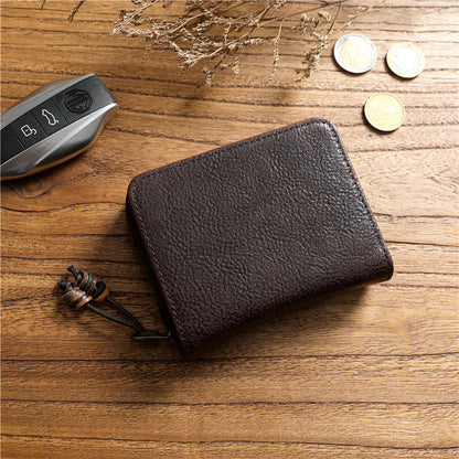 李記 | 原創手工真皮 | 頭層牛革小銭入れ男女本革財布ホルダーpj800號