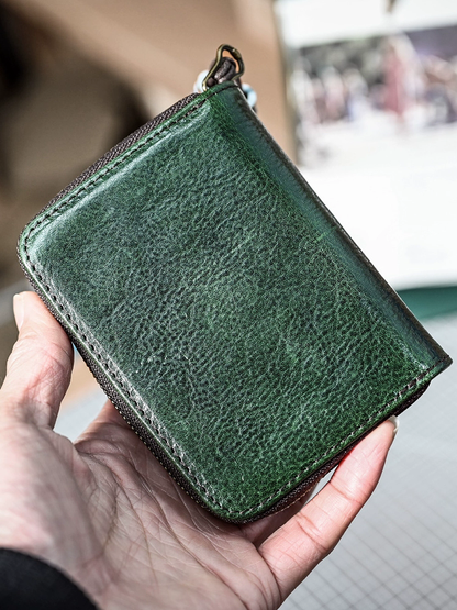 李記 | 原創手工真皮 | 頭層牛革小銭入れ男女本革財布ホルダーpj800號