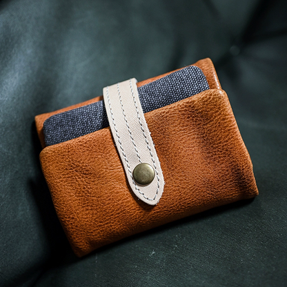 李記 | 原創手工真皮 | 撞色三折い短款簡約錢夾ps142號