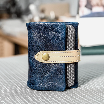 李記 | 原創手工真皮 | 撞色三折い短款簡約錢夾ps142號