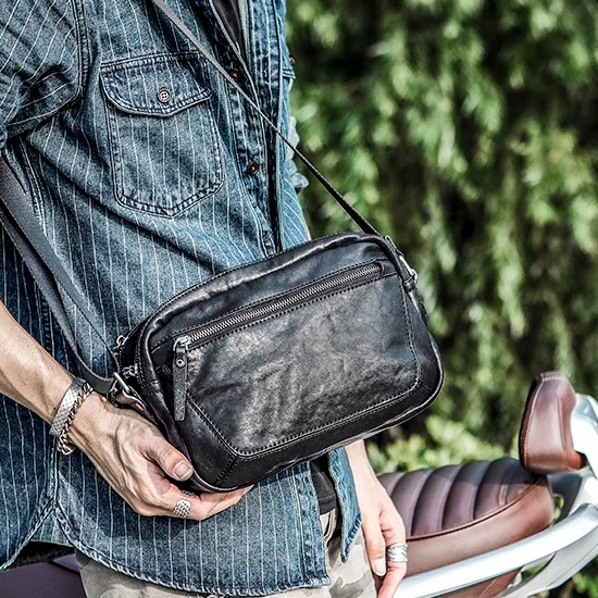 李記 | 原創手工真皮 | 獨特皮面紋理褶皺の斜唄包ps256號