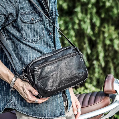 李記 | 原創手工真皮 | 獨特皮面紋理褶皺の斜唄包ps256號