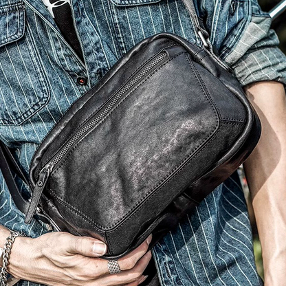 李記 | 原創手工真皮 | 獨特皮面紋理褶皺の斜唄包ps256號