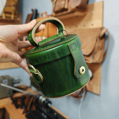 李記 | 原創手工真皮 | 革職グ円筒バ斜唄包ps308號