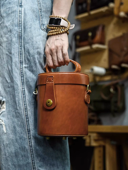 李記 | 原創手工真皮 | 革職グ円筒バ斜唄包ps308號