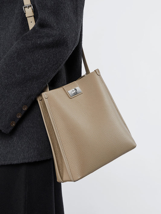 李記 | 原創手工真皮 | 塑型を発揮し頭層牛皮の手提包ql2825號