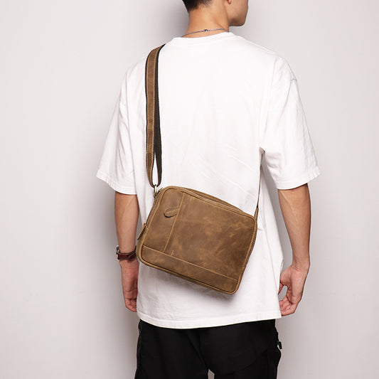 李記 | 原創手工真皮 | 高品質で便利つ手触り郵差包s1614號