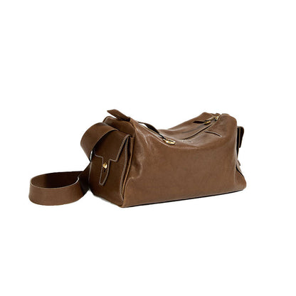 Li Ji | Original handmade genuine leather | Vegetable tanned leather やgenderlessいslanted camera bag No. 218 