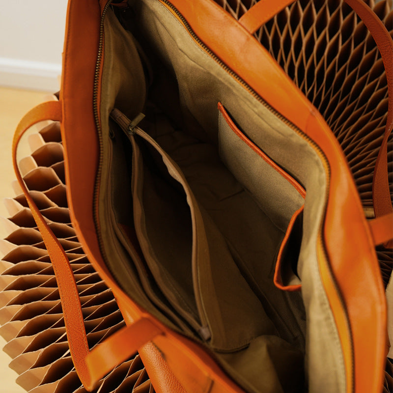 李記 | 原創手工真皮 | 簡潔造型で植鞣真皮い輕便購物包sj3066號