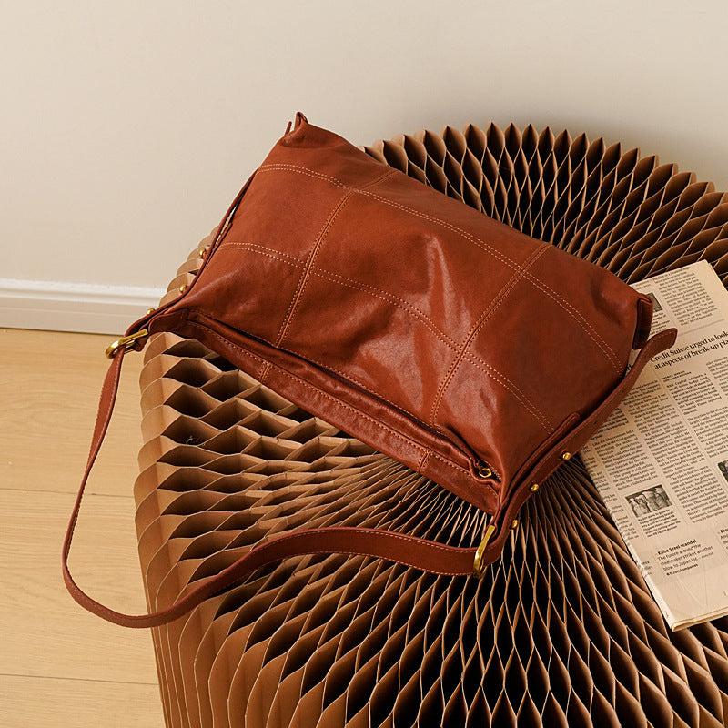 李記 | 原創手工真皮 | 歐美復古い植鞣牛皮で腋下包SJ3072號