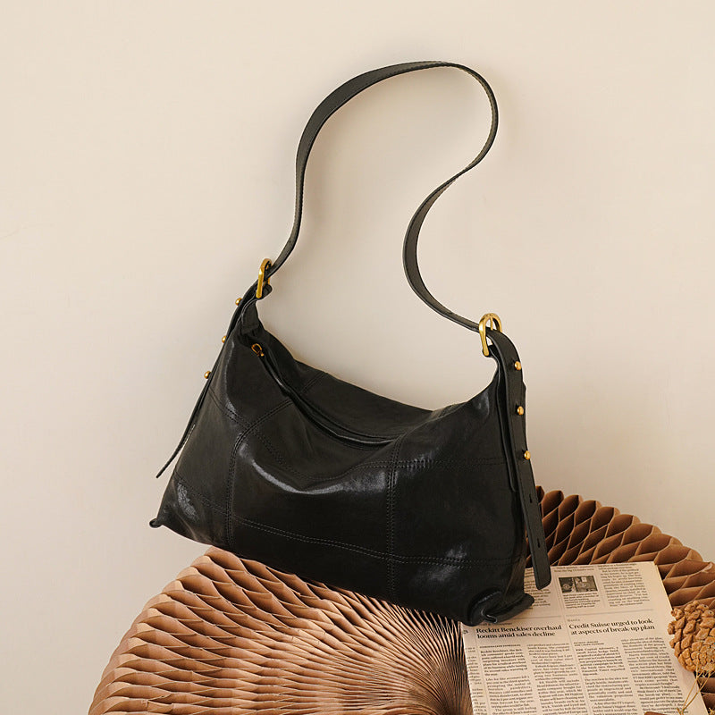 李記 | 原創手工真皮 | 歐美復古い植鞣牛皮で腋下包SJ3072號