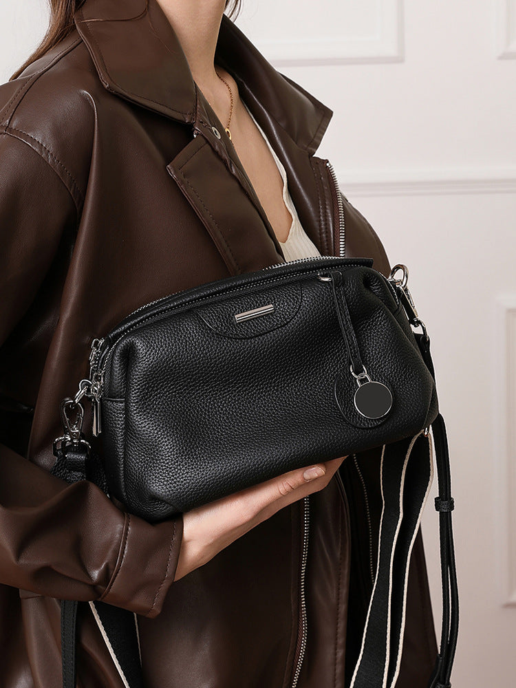 李記 | 原創手工真皮 | 小眾設計で通勤波士頓手提包tns6027號