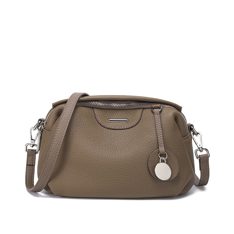 李記 | 原創手工真皮 | 小眾設計で通勤波士頓手提包tns6027號