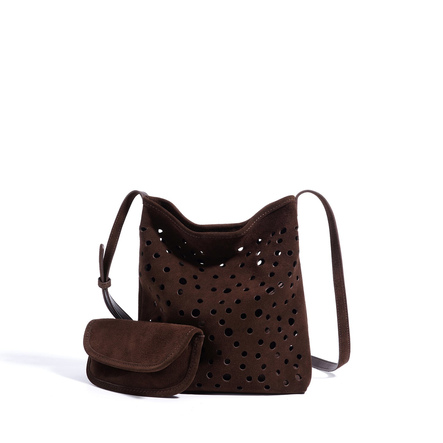 李記 | 原創手工真皮 | 復古牛皮磨砂い鏤空水桶包w6072號