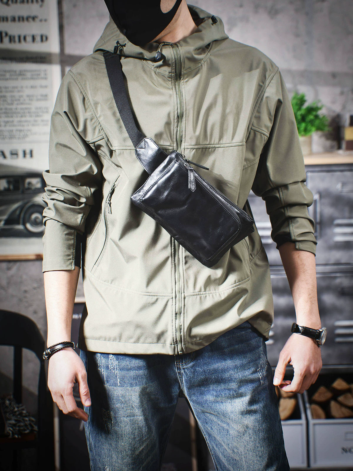 李記 | 原創手工真皮 | 鞣製の手抓紋休閒包wk139號