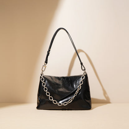 李記 | 原創手工真皮 | 簡約鏈條い方形斜唄包x9207號