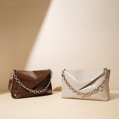 李記 | 原創手工真皮 | 簡約鏈條い方形斜唄包x9207號