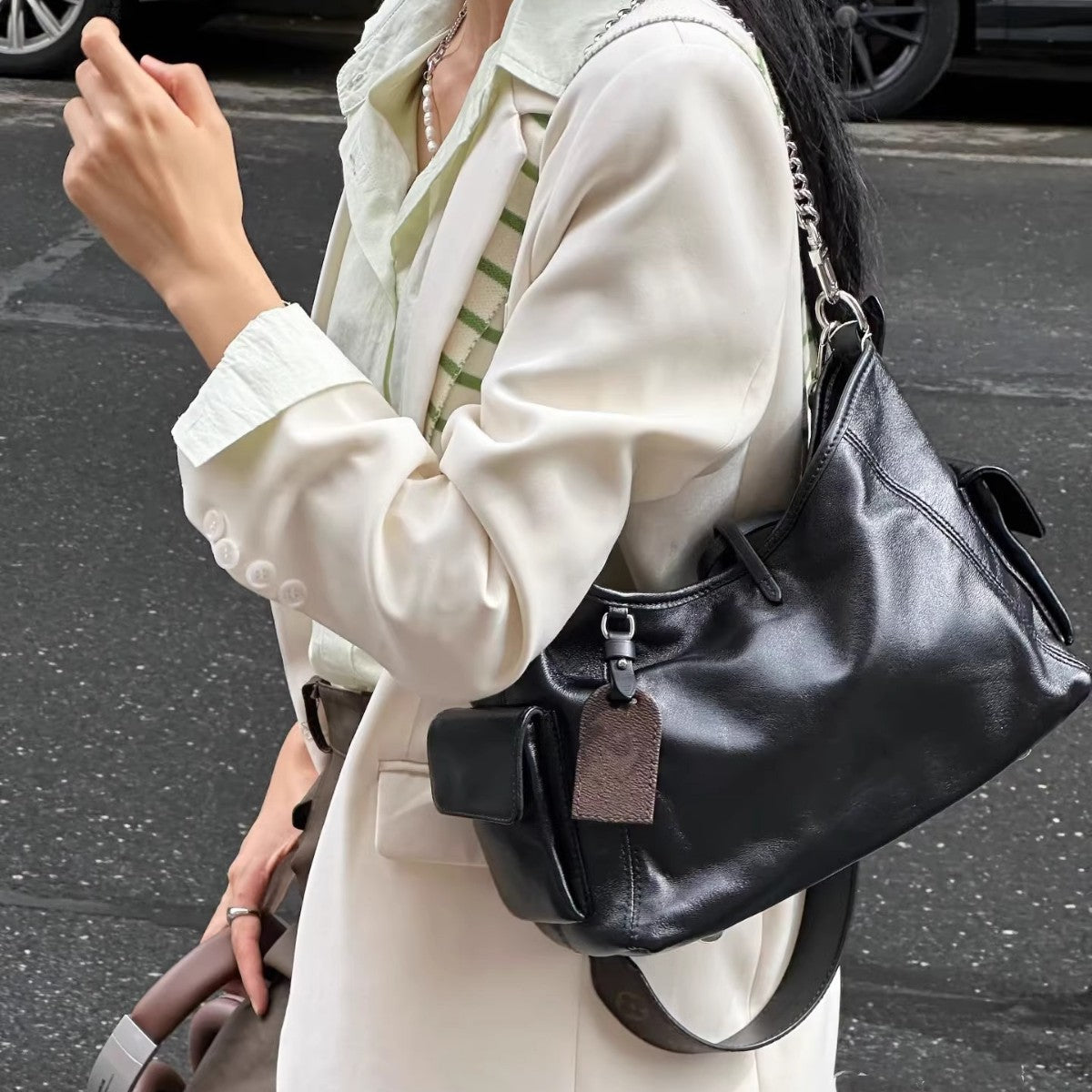 李記 | 原創手工真皮 | 經典搭配の斜唄包xr223號