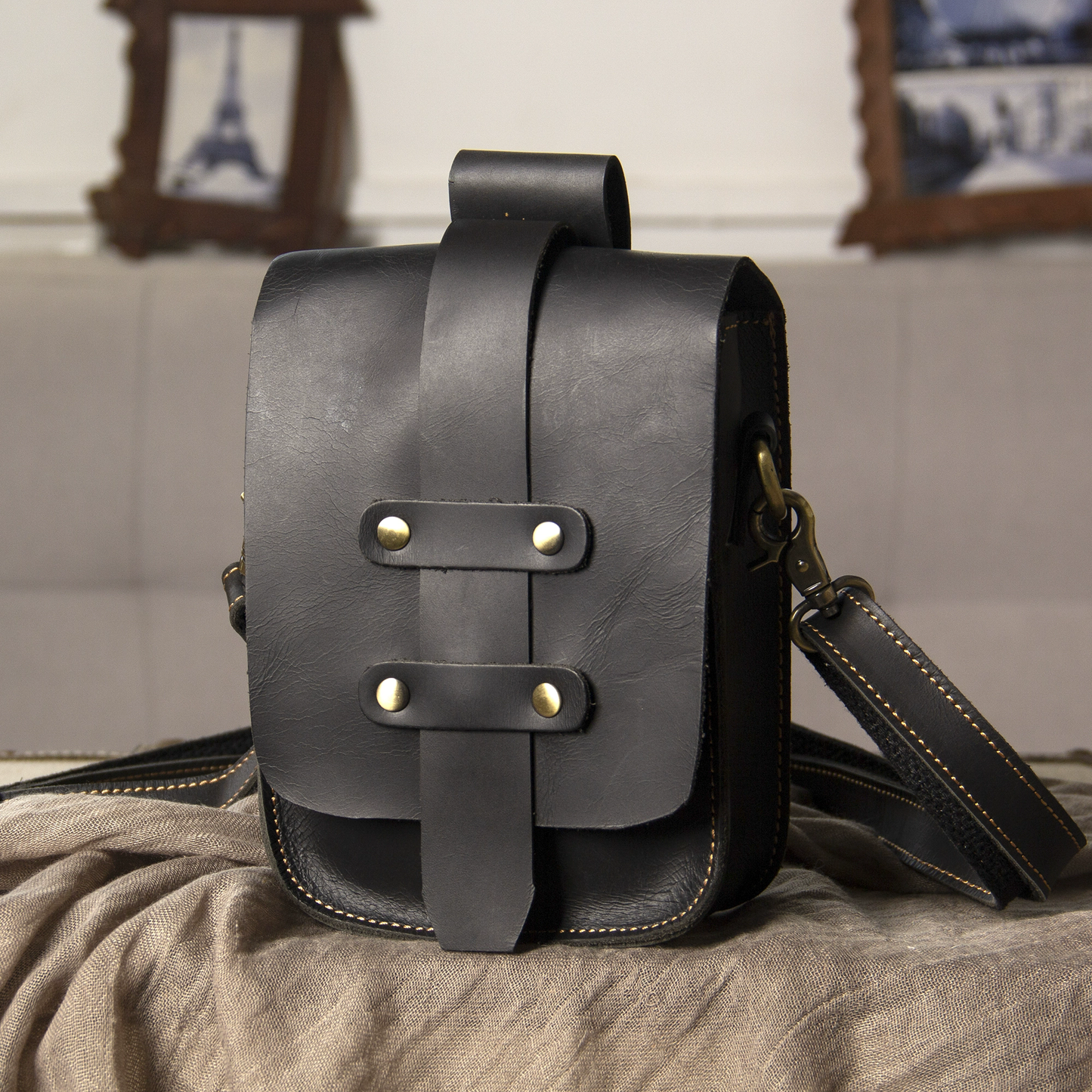 李記 | 原創手工真皮 | 瘋馬皮 腰包 機車小包 斜唄包ys093號