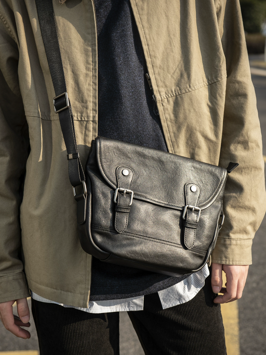 李記 | 原創手工真皮 | 匠心工藝低調有型の斜唄包ys229號