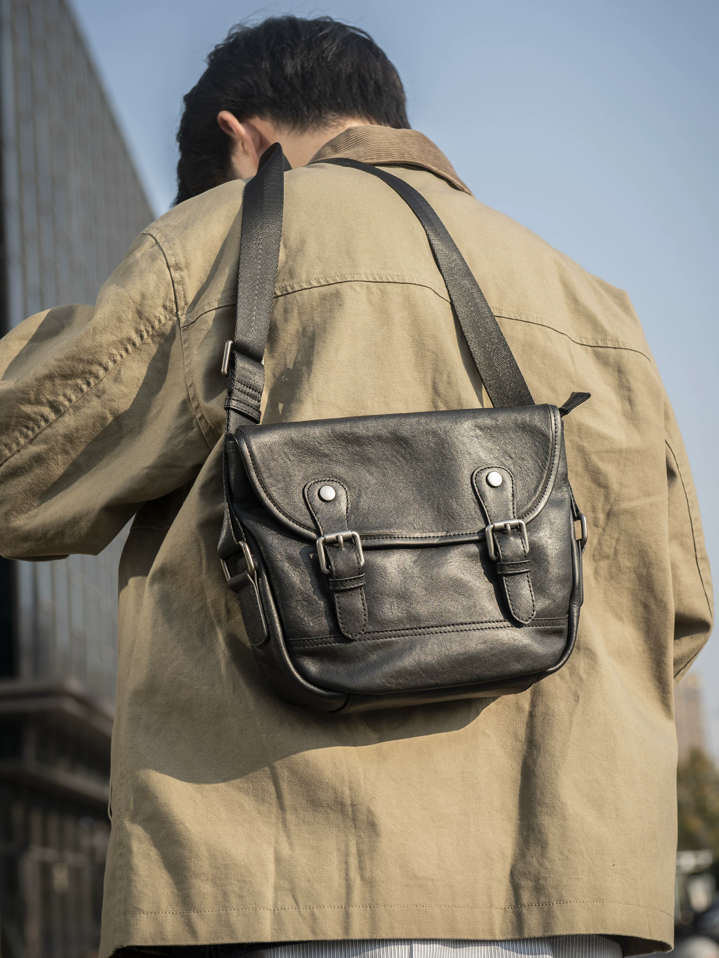 李記 | 原創手工真皮 | 匠心工藝低調有型の斜唄包ys229號