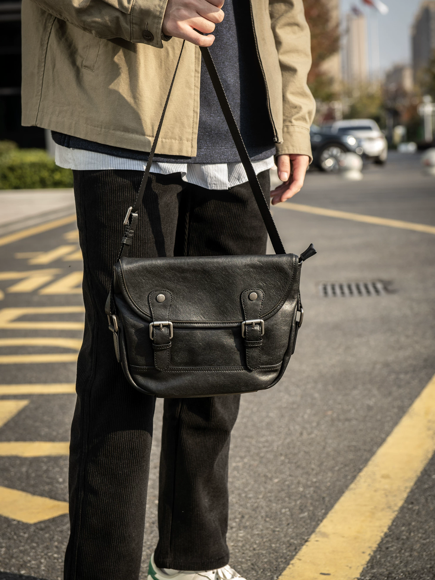 李記 | 原創手工真皮 | 匠心工藝低調有型の斜唄包ys229號