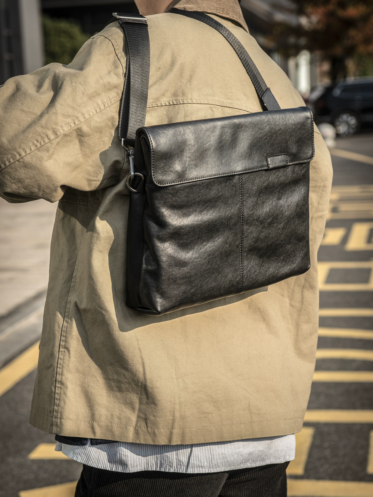 李記 | 原創手工真皮 | 多機能グ本革ビ通勤斜唄包ys268號