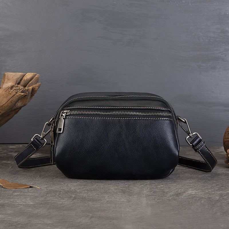 李記 | 原創手工真皮 | 歐美復古で擦色が休閒小圓包z9097號