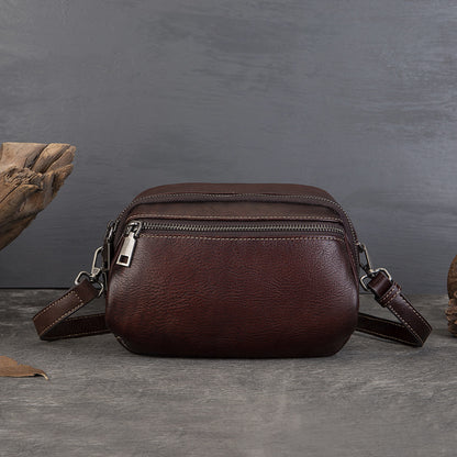 李記 | 原創手工真皮 | 歐美復古で擦色が休閒小圓包z9097號