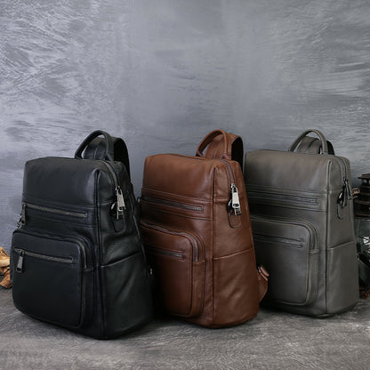 李記 | 原創手工真皮 | 男女兼用マ本革大容量後背包zl2035號