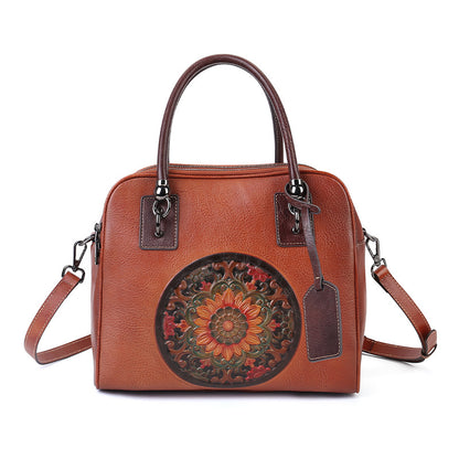 李記 | 原創手工真皮 | 大容量壓花圖騰の斜唄包zl3772號