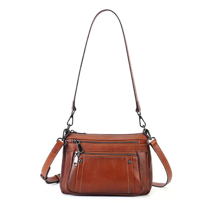 李記 | 原創手工真皮 | 植鞣皮~多層拉鏈の斜唄包zl3773號