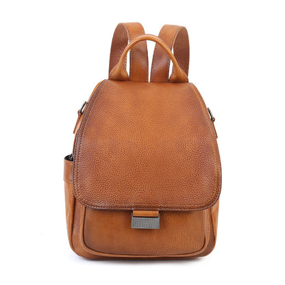 李記 | 原創手工真皮 | 頭層牛皮の翻蓋後背包zl8115號