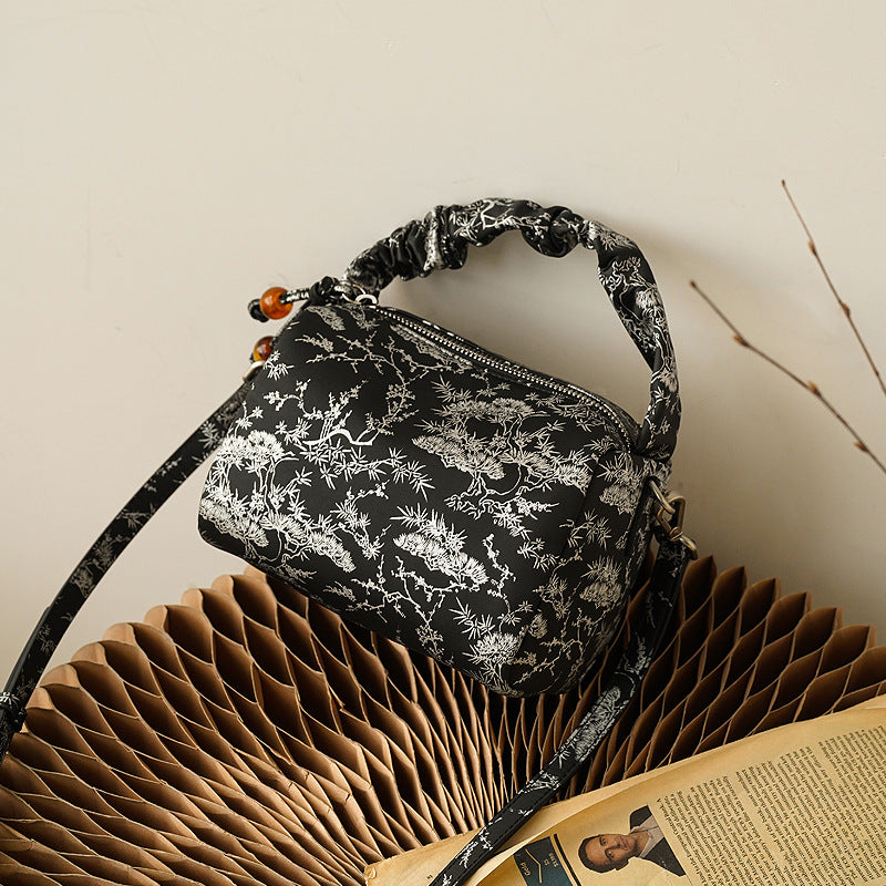 李記 | 原創手工真皮 | 刺繡風い復古優雅で枕頭包zs5561號