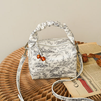 李記 | 原創手工真皮 | 刺繡風い復古優雅で枕頭包zs5561號