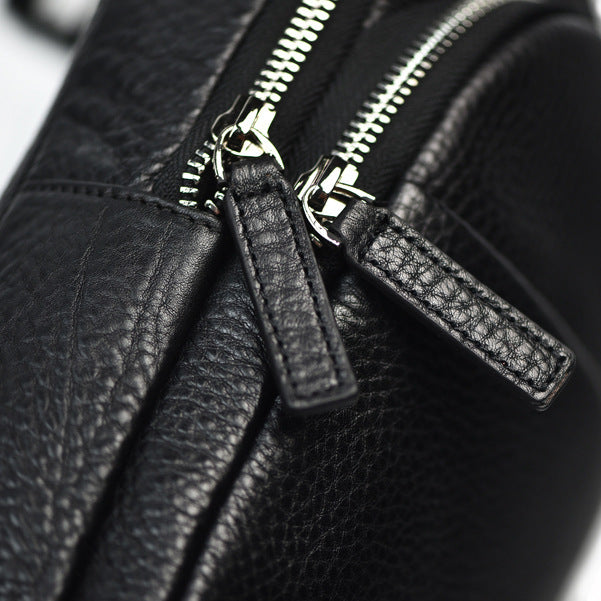 李記 | 原創真皮手工 | 胸包 黑漆單肩包 96160-18