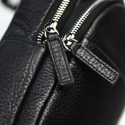 李記 | 原創真皮手工 | 胸包 黑漆單肩包 96160-18