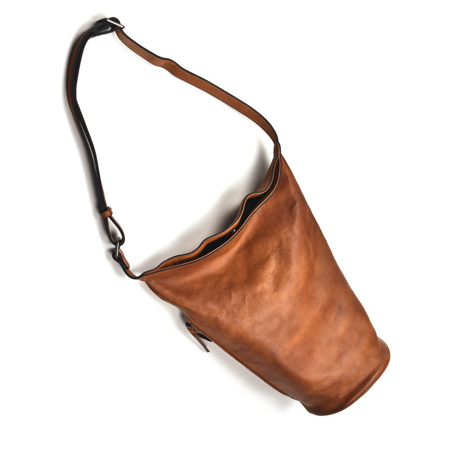 Li Ji | Original handmade leather | Soft leather bucket bag [oil edge] No. 8089
