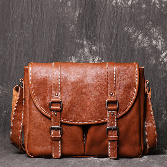 Li Ji | Original handmade leather | Vegetable tanned leather craft crossbody bag No. 1023