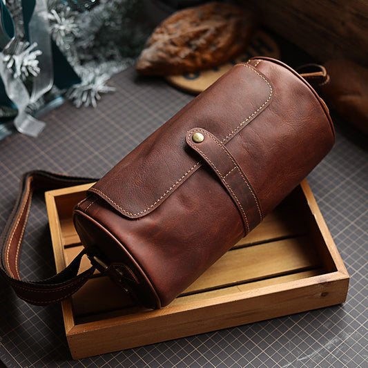 李記 | 原創真皮手工 | 半日式 手工圓筒包 109號