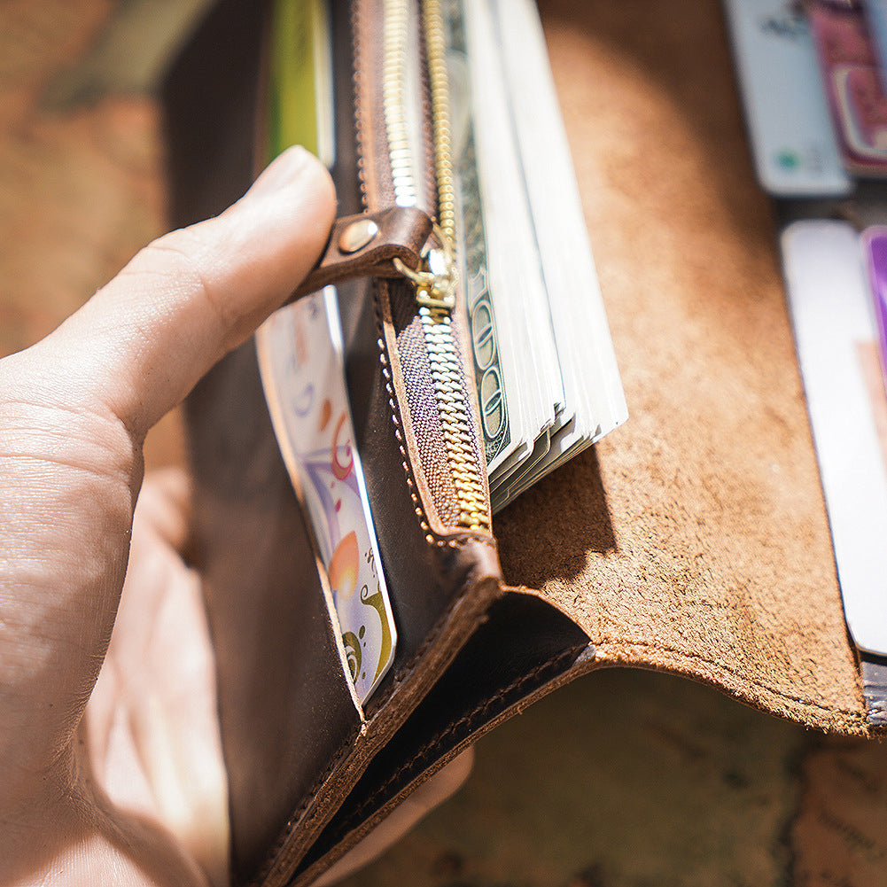 Li Ji | Original leather handmade | 20% off simple multi-card slot zipper wallet No. 116