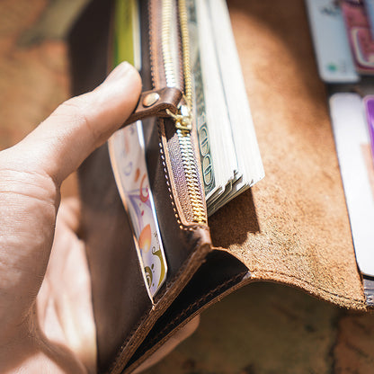 Li Ji | Original leather handmade | 20% off simple multi-card slot zipper wallet No. 116