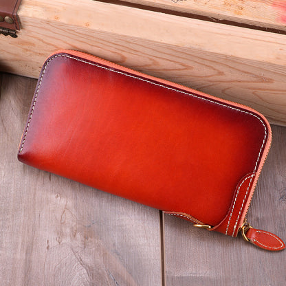 Li Ji | Original handmade genuine leather | Vegetable tanned leather retro long wallet No. 9378