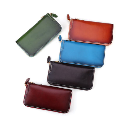 Li Ji | Original handmade genuine leather | Vegetable tanned leather retro long wallet No. 9378
