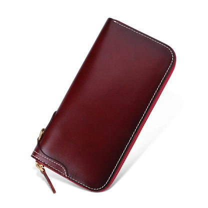 Li Ji | Original handmade genuine leather | Vegetable tanned leather retro long wallet No. 9378