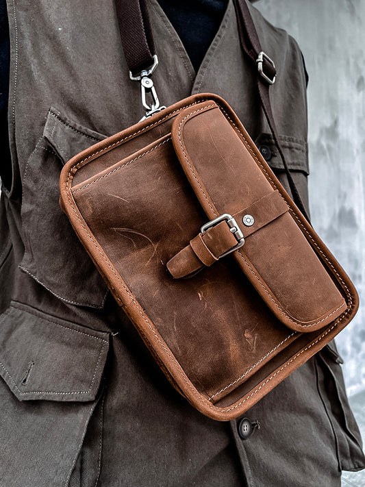 Li Ji |. กระเป๋าใส่อุปกรณ์ทำมือหนังแท้ No. MB217 