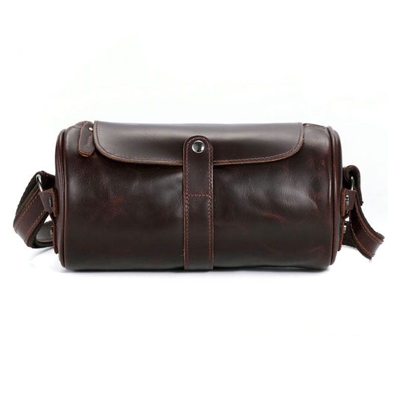 Li Ji | Original leather handmade | Cylindrical small shoulder bag for men and women No. 1407 
